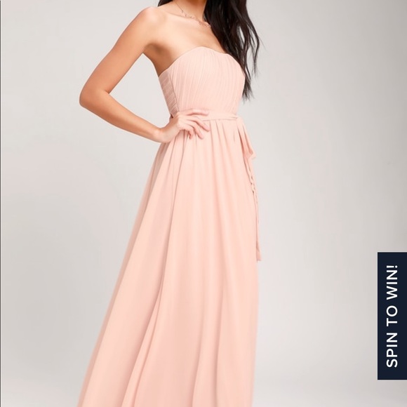 🆕 Blush Pink Strapless Maxi Dress (Lulus) - Picture 2 of 7
